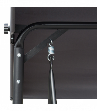 3 Seat Metal Fabric Backyard Patio Swing Chair with Canopy Top Outsunny