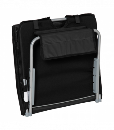 Outsunny 2 Pieces Outdoor Beach Mat Steel Reclining Chair Set w/ Pillow Black