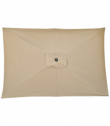 Outsunny 3x2m Patio Parasol Canopy Tilt Crank 6 Ribs Sun Shade Garden Khaki