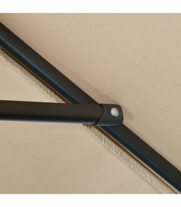 Outsunny 3x2m Patio Parasol Canopy Tilt Crank 6 Ribs Sun Shade Garden Khaki