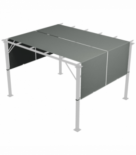 Outsunny 2Pcs Pergola Replacement Canopy, 4.9 x 1.2m, UV Protection, Dark Grey