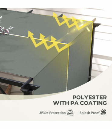 Outsunny 2Pcs Pergola Replacement Canopy, 4.9 x 1.2m, UV Protection, Dark Grey