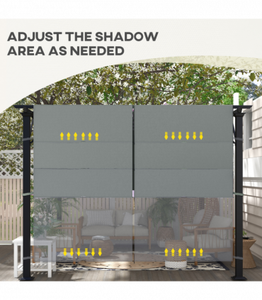 Outsunny 2Pcs Pergola Replacement Canopy, 4.9 x 1.2m, UV Protection, Dark Grey