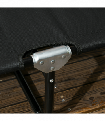 Outsunny  Folding Sun Loungers Set of 2 with Adjustable Backrest, Black