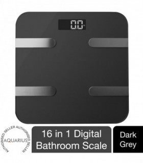 Aquarius Bluetooth 16 in 1 Smart Body Analysis Weighing Scale-Smart, Space Grey