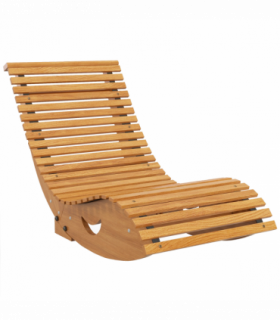 Outsunny Outdoor Rocking Chair w/ Slatted Seat, Wooden Rocking Chair, Teak