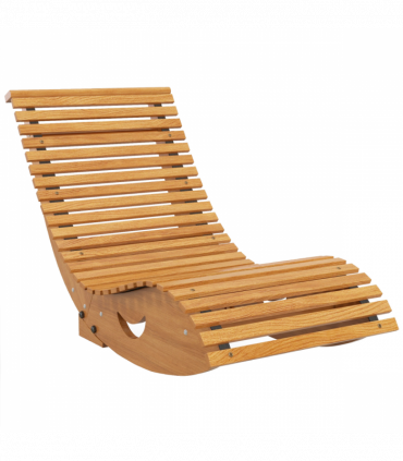 Outsunny Outdoor Rocking Chair w/ Slatted Seat, Wooden Rocking Chair, Teak