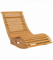 Outsunny Outdoor Rocking Chair w/ Slatted Seat, Wooden Rocking Chair, Teak