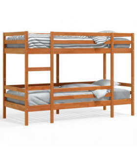 vidaXL Bunk Bed Wax Brown 90x190 cm Solid Wood Pine