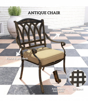 Elegant Nine-Piece Dining Set with Cushions & Parasol Hole for Outdoor Use