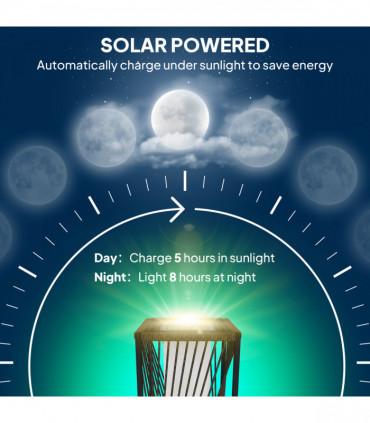 Outsunny Rattan Solar Floor Lamp, Auto On/Off LED Garden Lights, Grey