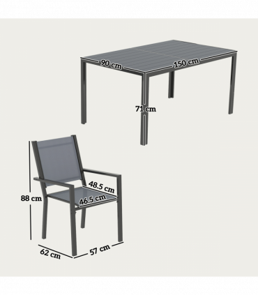 Outsunny 7 Piece Garden Dining Set, Outdoor Furniture w/ 6 Stackable Chairs