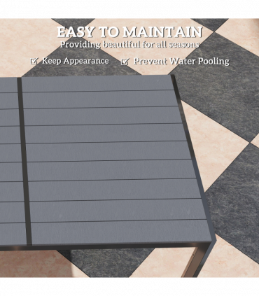 Outsunny 7 Piece Garden Dining Set, Outdoor Furniture w/ 6 Stackable Chairs