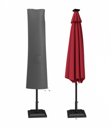 Outsunny Parasol Umbrella Cover, Outdoor Protector for Garden, Grey