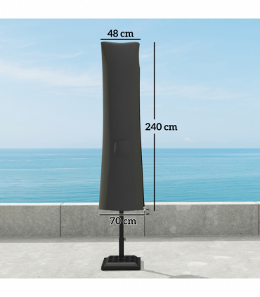 Outsunny Parasol Umbrella Cover, Outdoor Protector for Garden, Grey