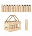 SPORTNOW Molkky Game, Wooden Skittles Throwing Game with Carrying Box