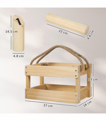 SPORTNOW Molkky Game, Wooden Skittles Throwing Game with Carrying Box