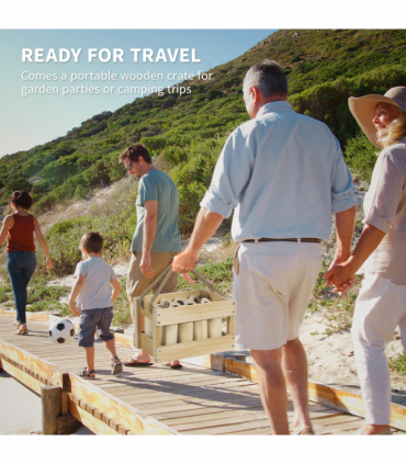 SPORTNOW Molkky Game, Wooden Skittles Throwing Game with Carrying Box