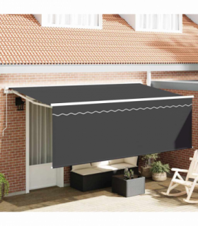 vidaXL Awning with Blind Anthracite 350 x 200 x 120 cm Fabric, Metal