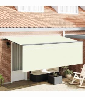 vidaXL Retractable Awning Manual Cream and anthracite 400 x 200 cm