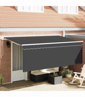 vidaXL Retractable Awning Anthracite 400 x 200 cm Fabric