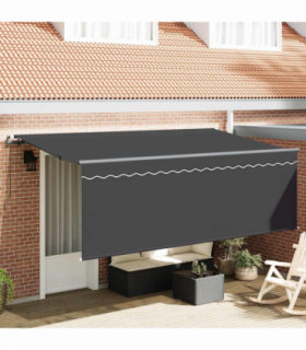 vidaXL Retractable Awning Anthracite 400 x 200 cm Fabric