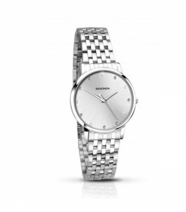 Sekonda Ladies Fashion Bling Silver Dial with Stainless Steel Bracelet Watch - 2444