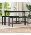 vidaXL Dining Bench 2 pcs Black Oak 100 x 32.5 x 48.5 cm
