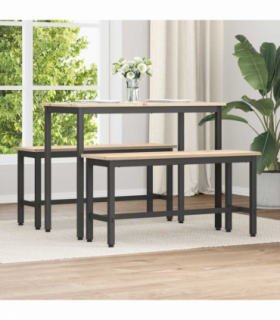 vidaXL Dining Benches 2 pcs Natural 100 x 32.5 x 49 cm Solid pine wood