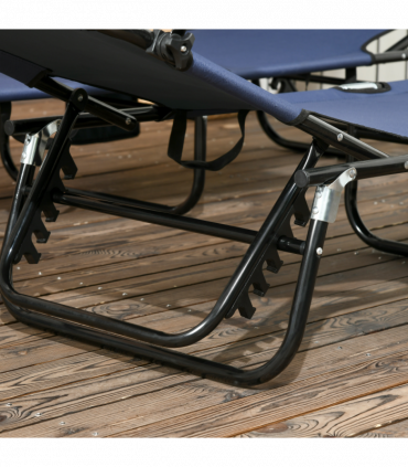 Comfort Lounge Chairs - Adjustable Recline & Sunshade - Set of 2