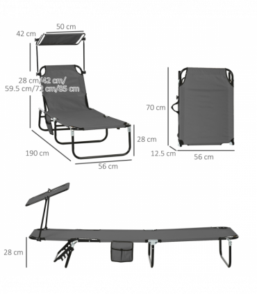 Comfort Lounge Chairs - Adjustable Recline & Sunshade - Set of 2
