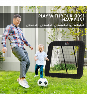 Football Training Net Training Rebounder Net w/ Adjustable Angles - Black