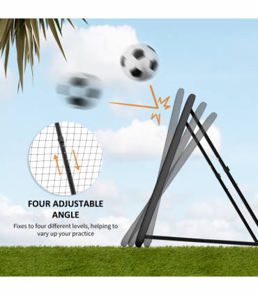 Football Training Net Training Rebounder Net w/ Adjustable Angles - Black