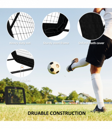 Football Training Net Training Rebounder Net w/ Adjustable Angles - Black
