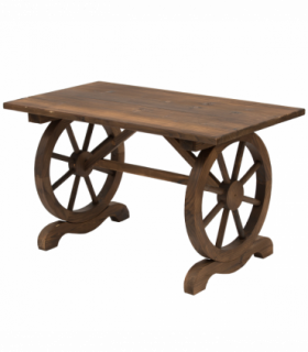 Garden Coffee Table Patio Display Desk Natural Fir Wood Water-Resistant Dining