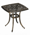 Outsunny 54 x 54cm Aluminium Outdoor Garden Side Table w/ Umbrella Hole, Bronze
