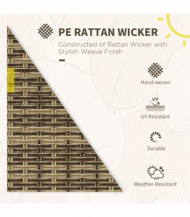 Outsunny 6 Piece Rattan Table and Chairs Set with Cushions for Outdoor Grey