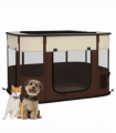 PawHut Portable Dog Pen for Puppies, Rabbits, Kittens, Guinea Pigs - Brown