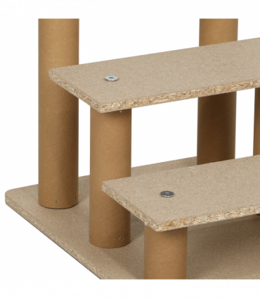 PawHut Three-Step Portable Dog Stairs with Washable Plush Cover, for Small Pets