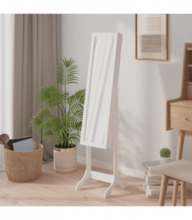 Free-Standing Mirror White 34x37x146 cm