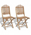 Folding Garden Chairs 2 pcs Bamboo