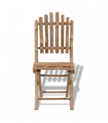Folding Garden Chairs 2 pcs Bamboo