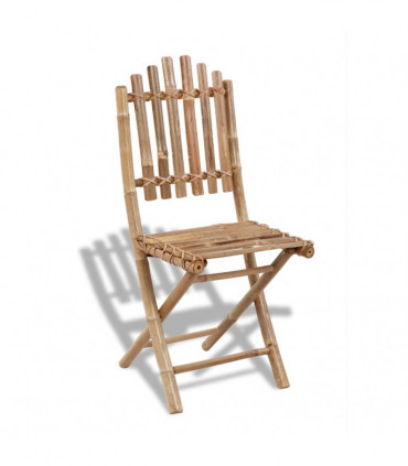Folding Garden Chairs 2 pcs Bamboo