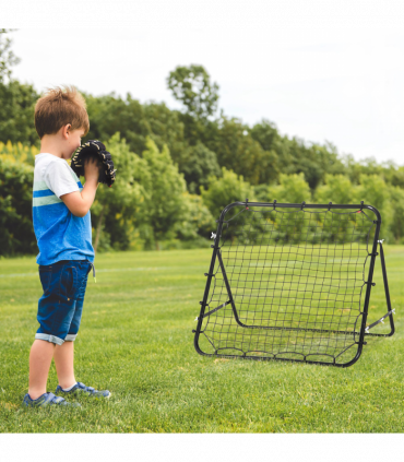 HOMCOM Rebounder Net Goal for Kids Adults Baseball Football Training Black