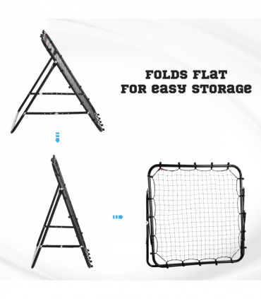 HOMCOM Rebounder Net Goal for Kids Adults Baseball Football Training Black