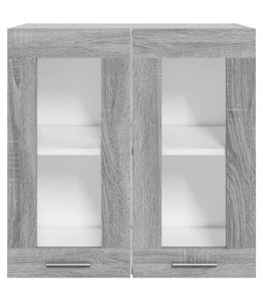 Hanging Glass Cabinet Grey Sonoma 60x31x60 cm Engineered Wood