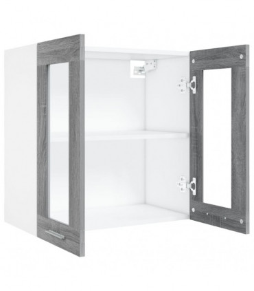 Hanging Glass Cabinet Grey Sonoma 60x31x60 cm Engineered Wood