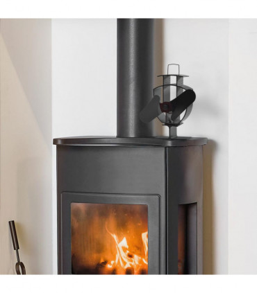 Heat Powered Stove Fan 2 Blades Black
