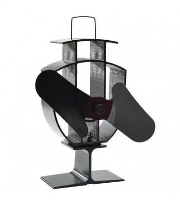 Heat Powered Stove Fan 2 Blades Black
