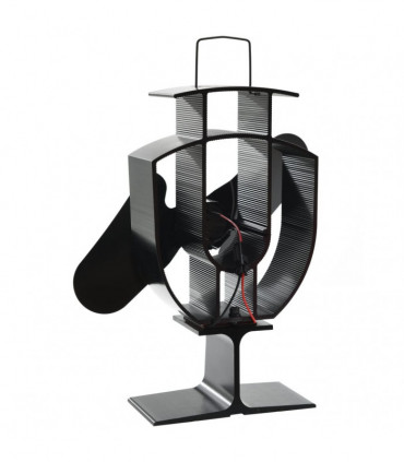 Heat Powered Stove Fan 2 Blades Black
